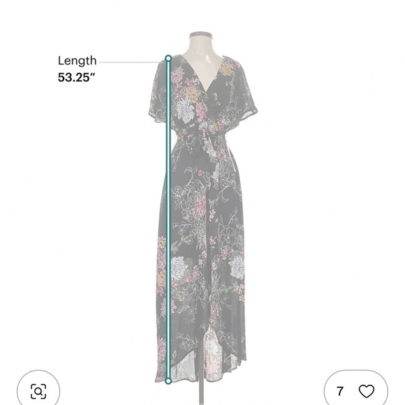 Beautiful Floral Maxi Wrap Dress in Floral Print Women’s Size 4 Small - Picture 3 of 5